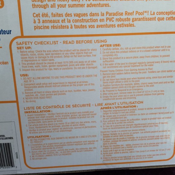 Kiddie Pool Banzai Paradise  Reef Pool New In Sealed Box 3 Rings - Picture 8 of 9